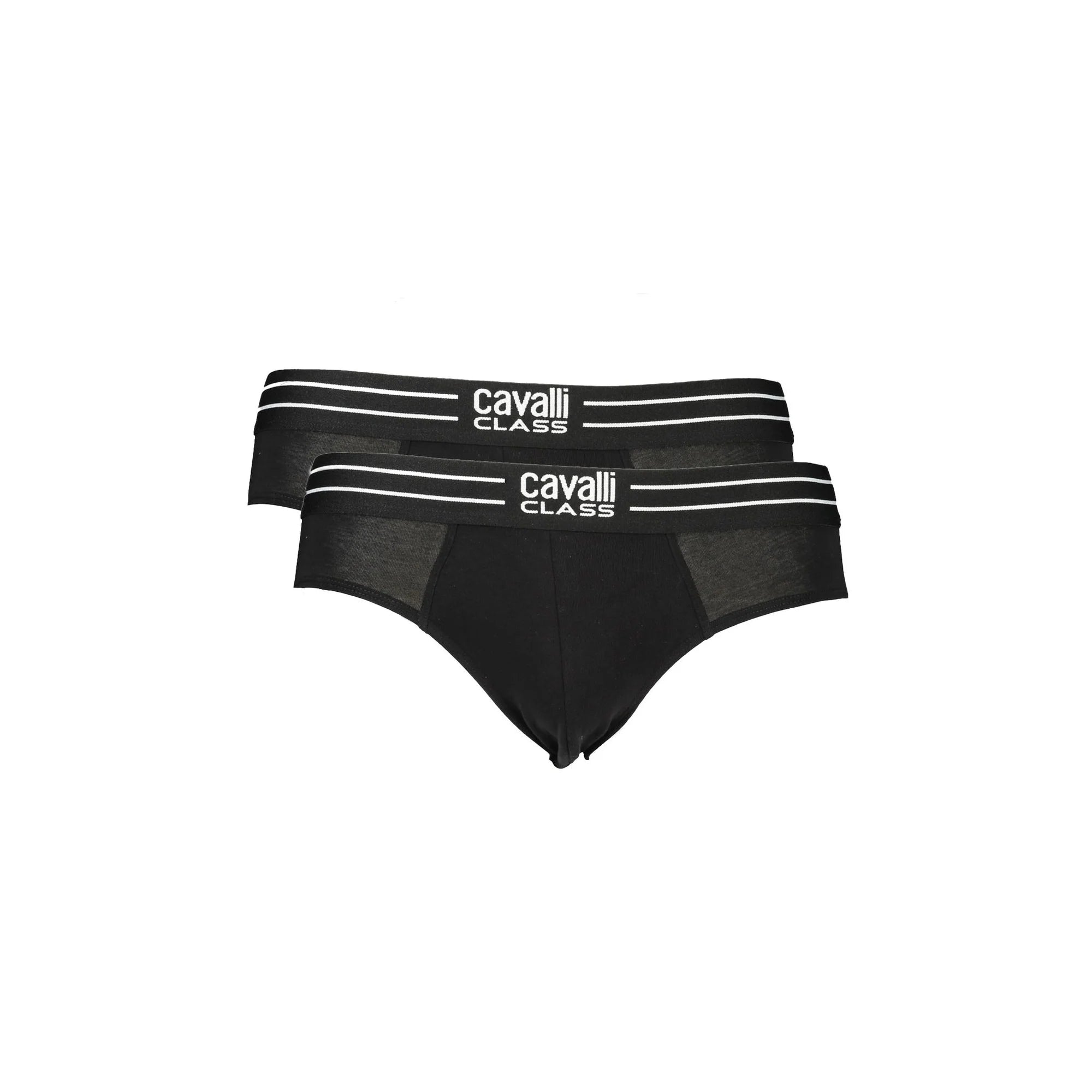 Cavalli Class Slip Uomo Neri Bi-Pack con Elastico Logo Intimo Nero - foto prodotto